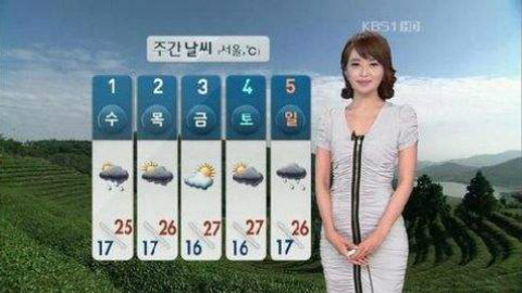 韩国气象主播,让人喜欢天气预报